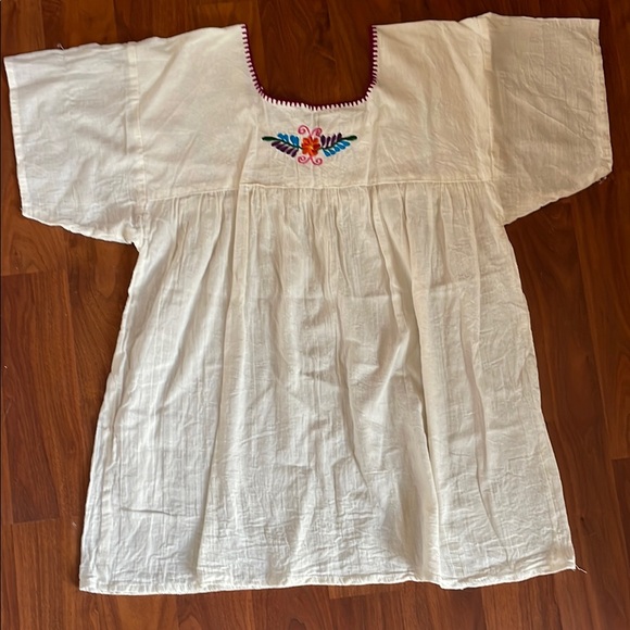 Embroidered Floral Cream Blouse - Picture 2 of 2